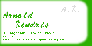 arnold kindris business card